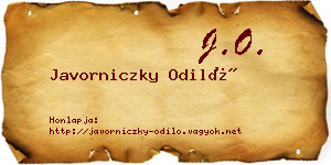 Javorniczky Odiló névjegykártya